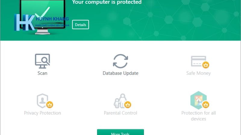 Giao diện phần mềm diệt virus