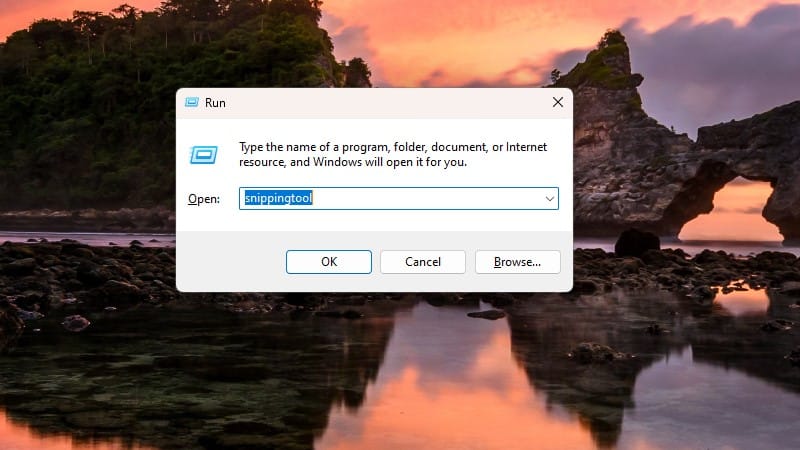 Mở Snipping Tool