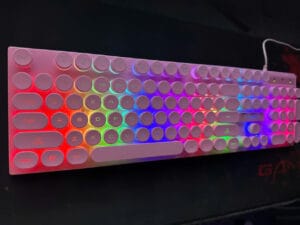 Bàn phím T-Wolf T80 Hồng Retro Punk Rainbow Gaming