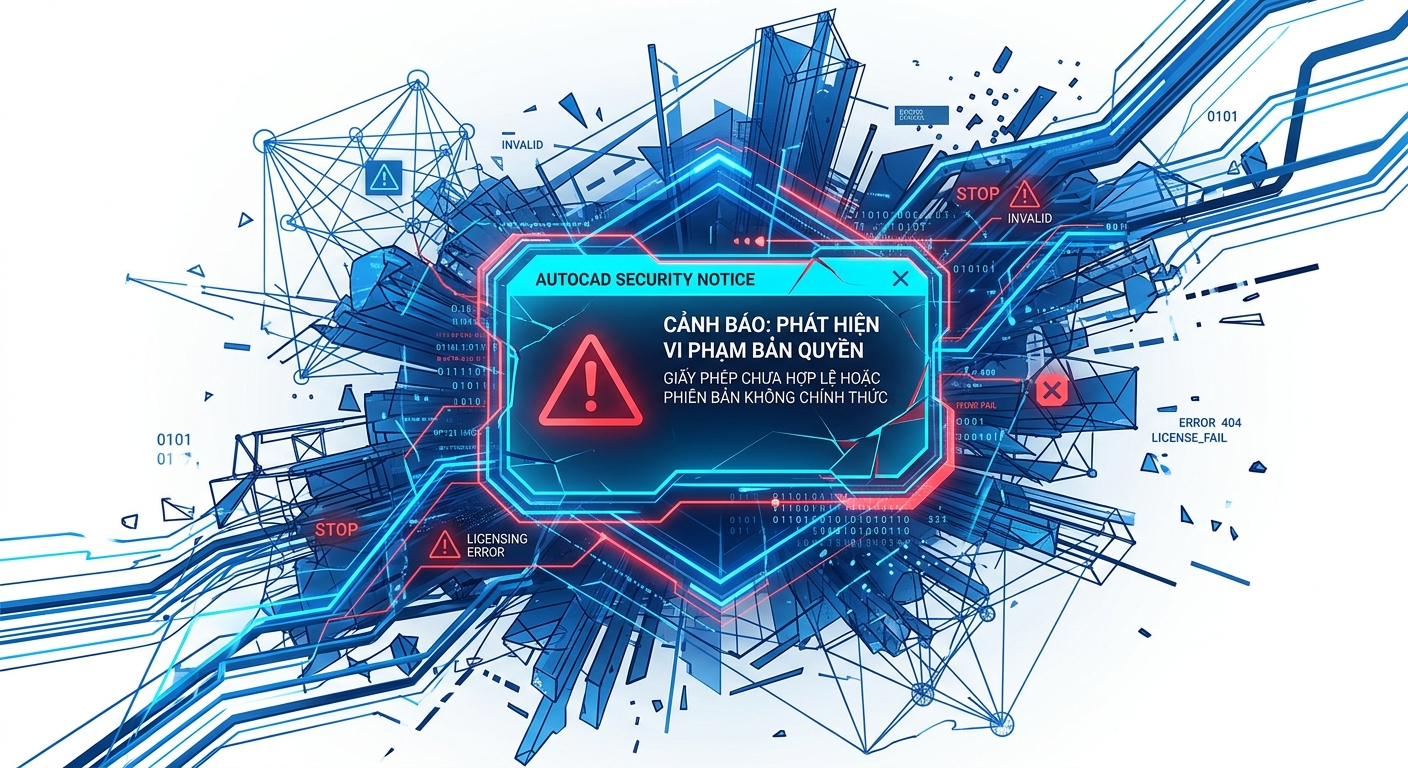 Khắc Phục Lỗi AutoCAD Phát Hiện Không Bản Quyền: Hướng Dẫn Chi Tiết 10 Dấu hiệu và thông báo khi AutoCAD phát hiện vi phạm bản quyền
