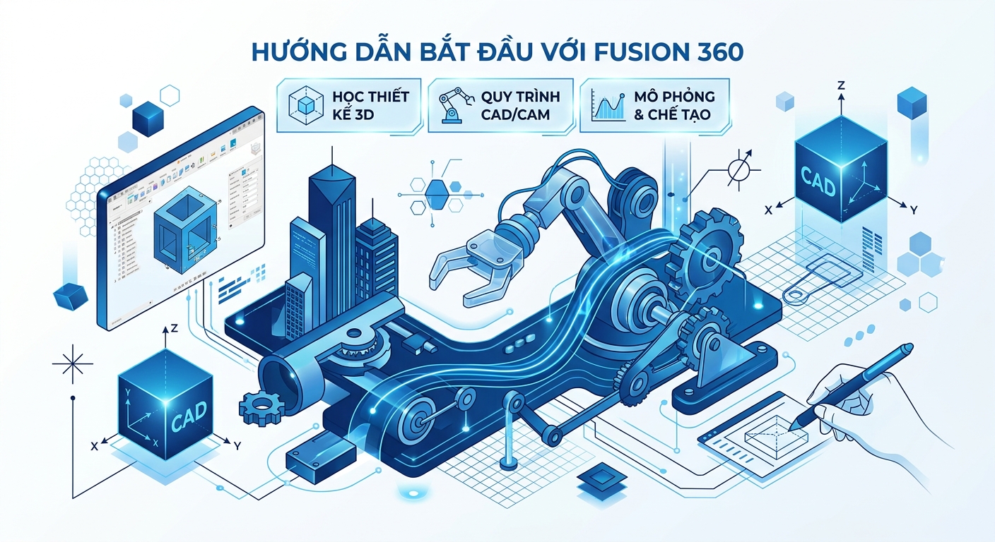 Fusion 360: Giải Mã Sức Mạnh & Tính Năng Nổi Bật 2024 13 Hướng dẫn bắt đầu với Fusion 360