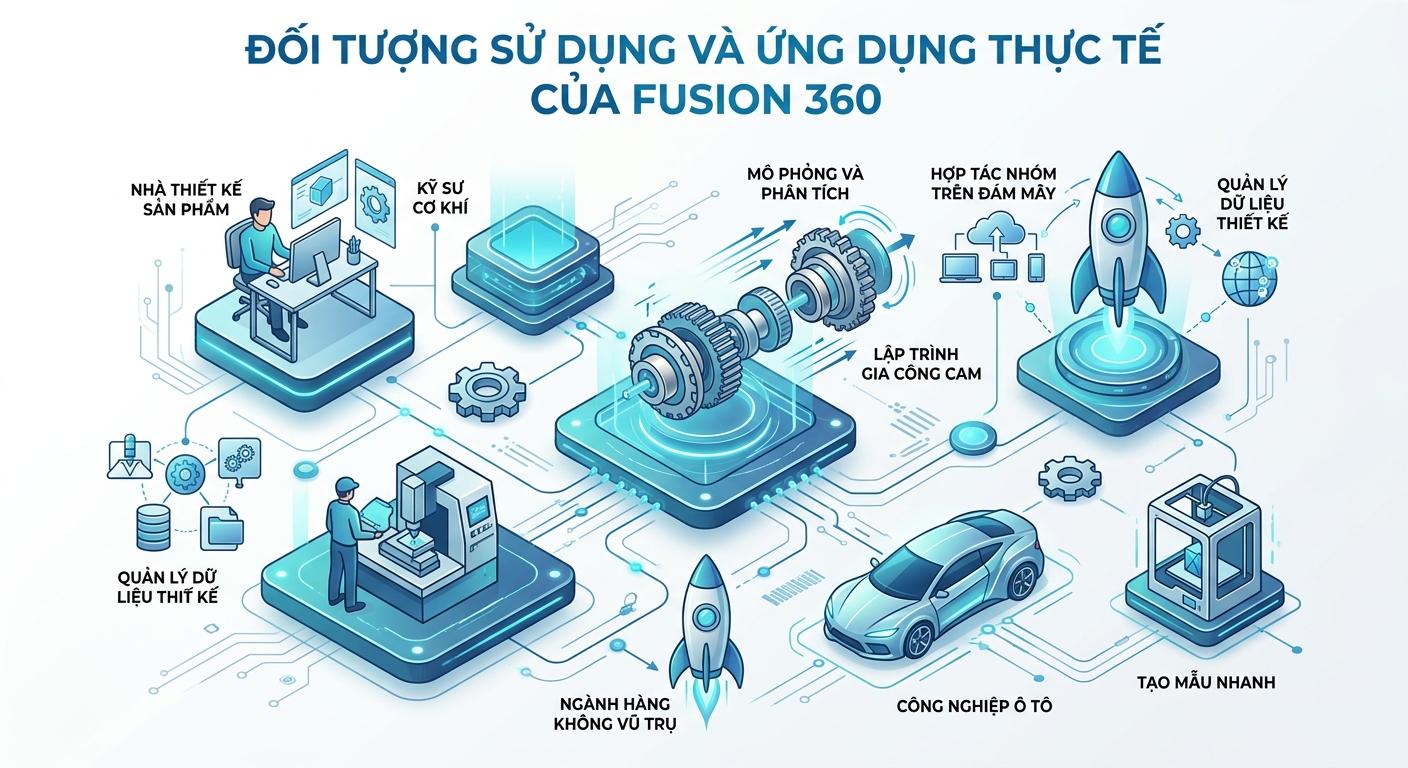 Fusion 360: Giải Mã Sức Mạnh & Tính Năng Nổi Bật 2024 12 Đối tượng sử dụng và ứng dụng thực tế của Fusion 360