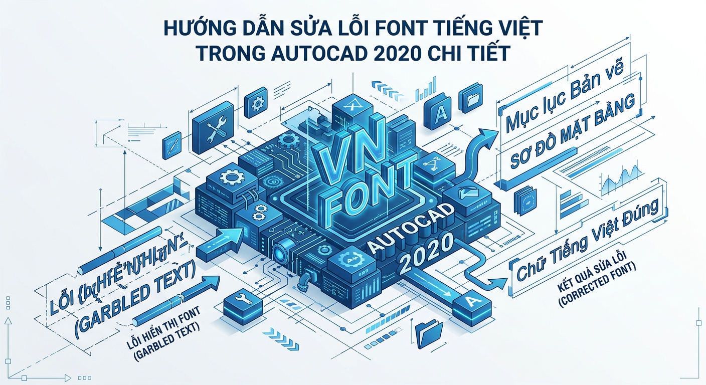 Hướng Dẫn Sửa Lỗi Font Tiếng Việt Trong AutoCAD 2020 Chi Tiết