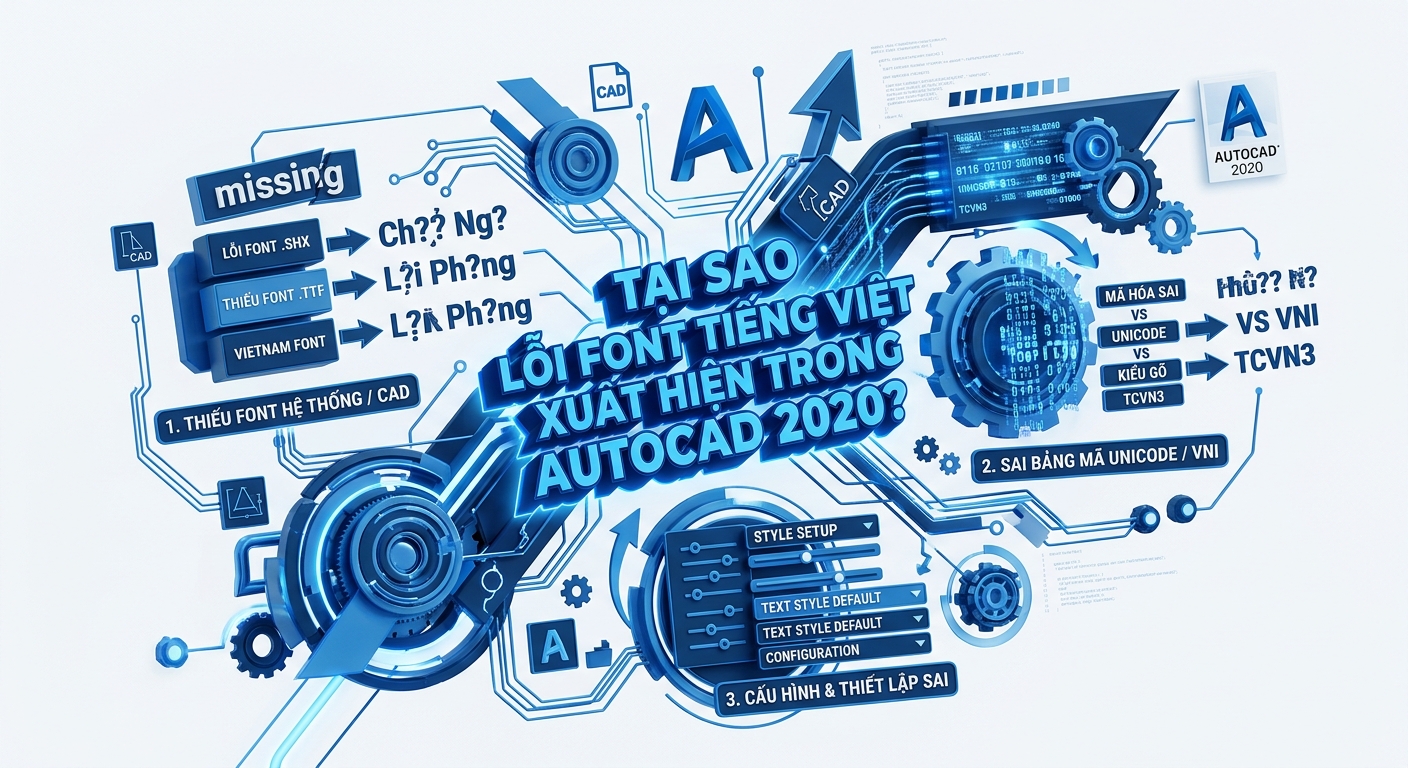 Tại Sao Lỗi Font Tiếng Việt Xuất Hiện Trong AutoCAD 2020?