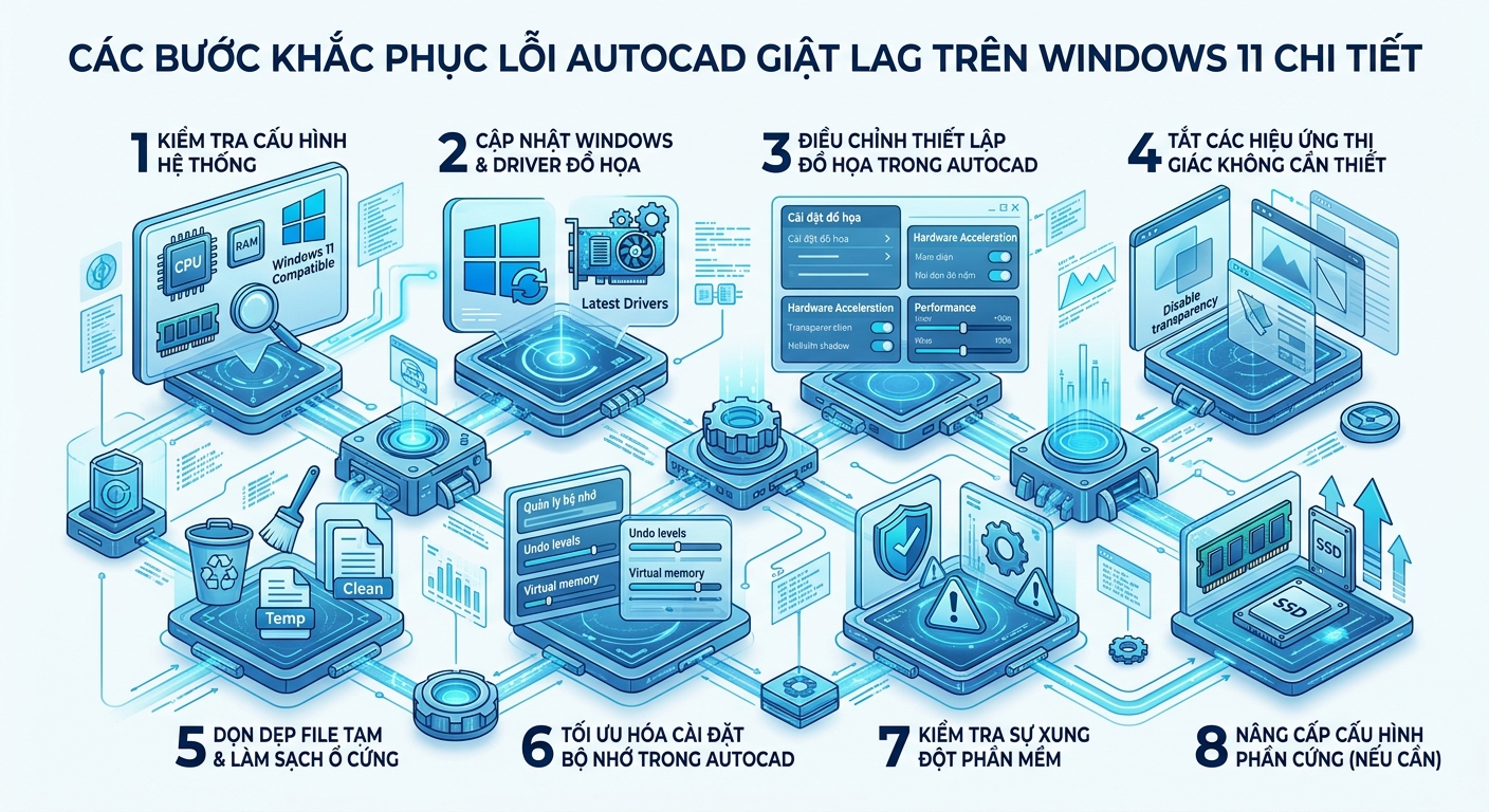 Khắc phục AutoCAD giật lag, treo máy trên Windows 11 hiệu quả 10 Các bước khắc phục lỗi AutoCAD giật lag trên Windows 11 chi tiết