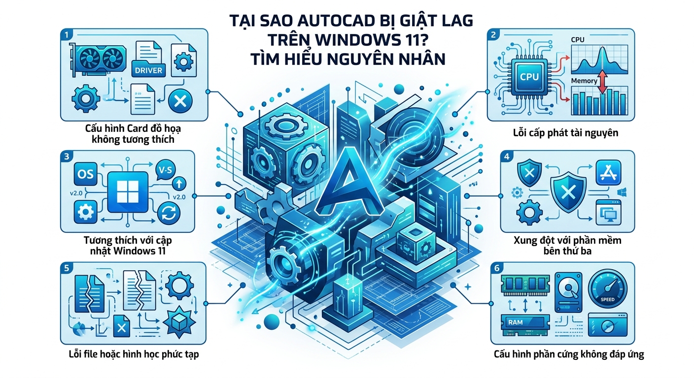 Khắc phục AutoCAD giật lag, treo máy trên Windows 11 hiệu quả 9 Tại sao AutoCAD bị giật lag trên Windows 11? Tìm hiểu nguyên nhân