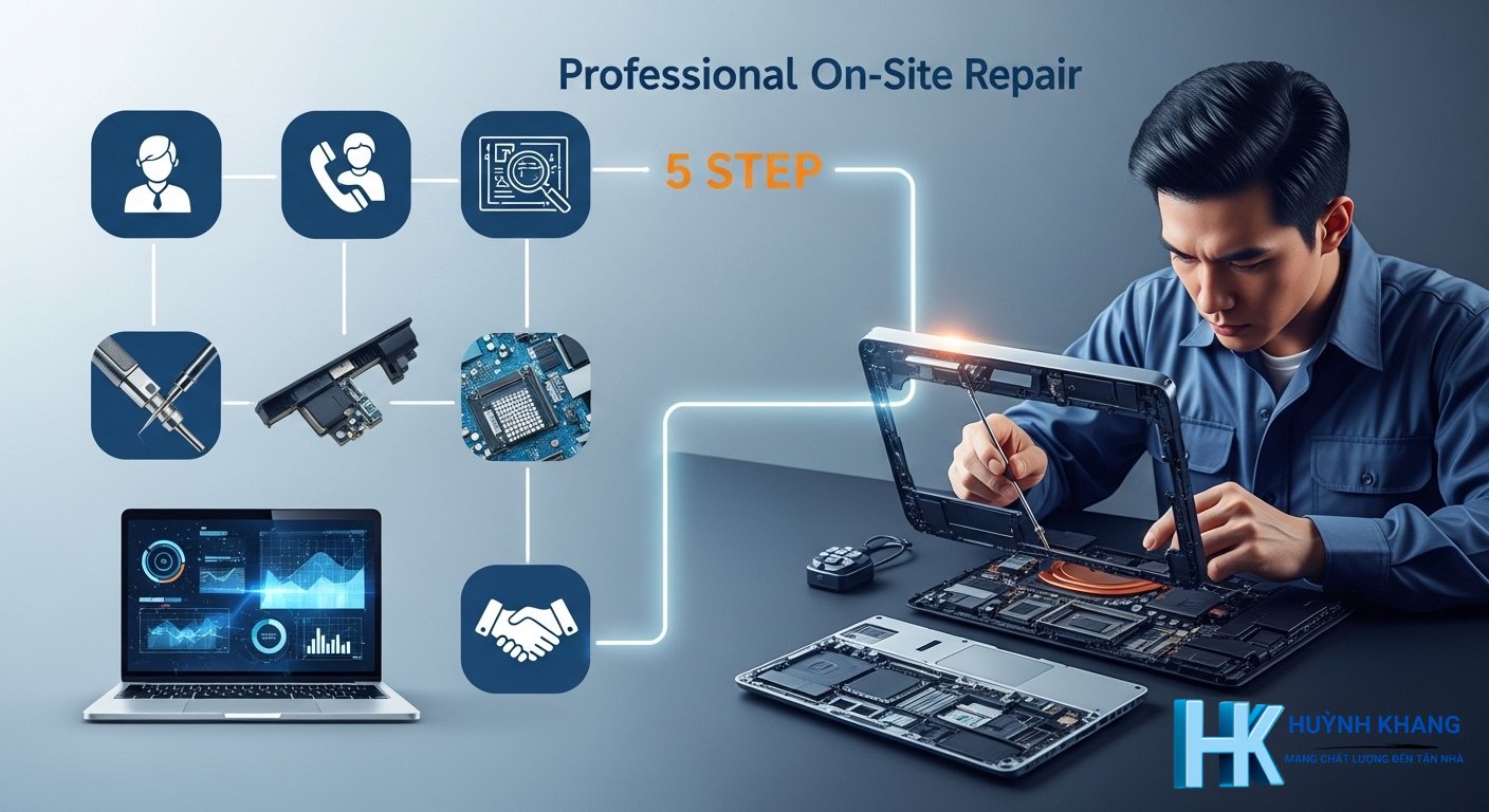 Sửa Laptop Quận Bình Tân: Bảng Giá 2026 & 20+ Dịch Vụ Lấy Liền 12 Quy trình 5 bước sửa laptop tận nơi chuyên nghiệp