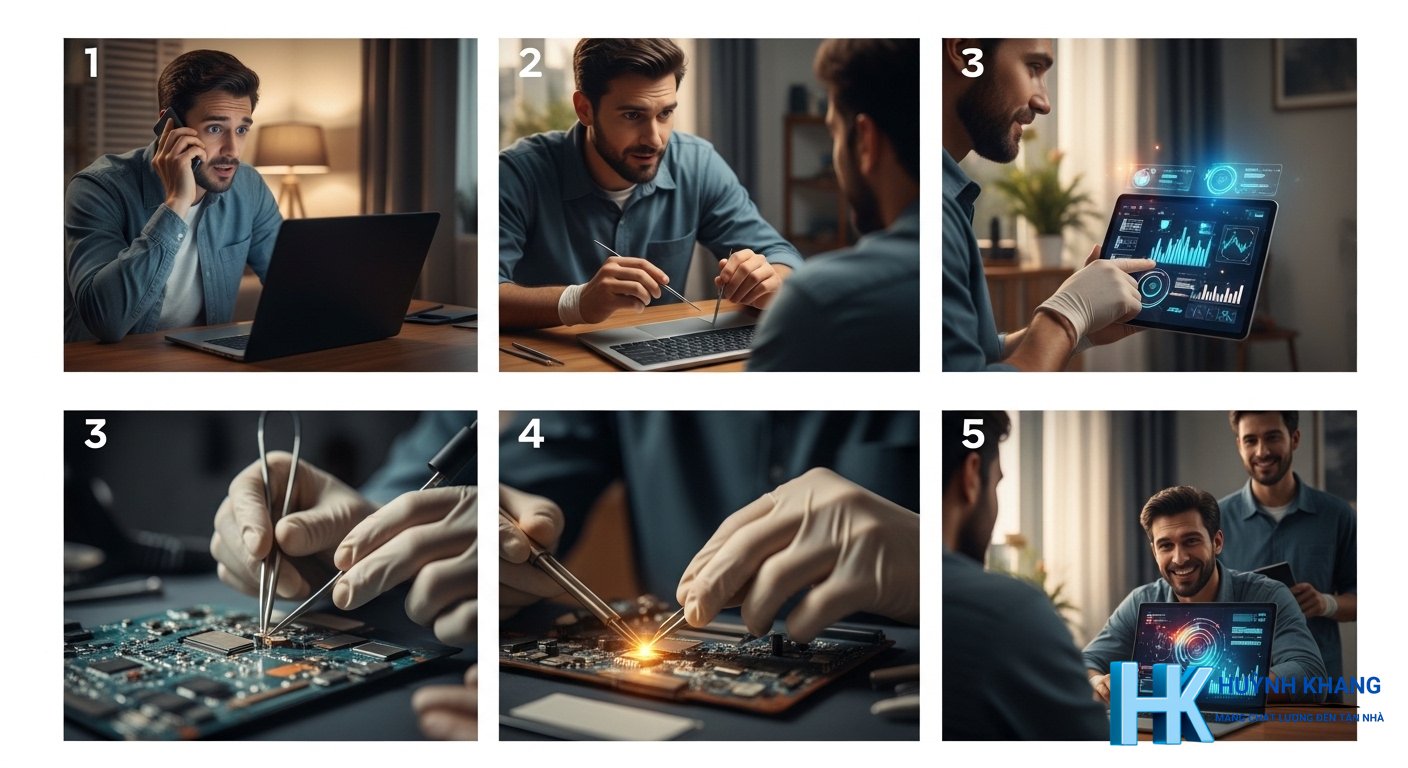 Sửa Laptop Tận Nơi TPHCM: Báo Giá Trước, 30 Phút Có Mặt 11 Quy trình 5 bước sửa laptop chuyên nghiệp tại nhà
