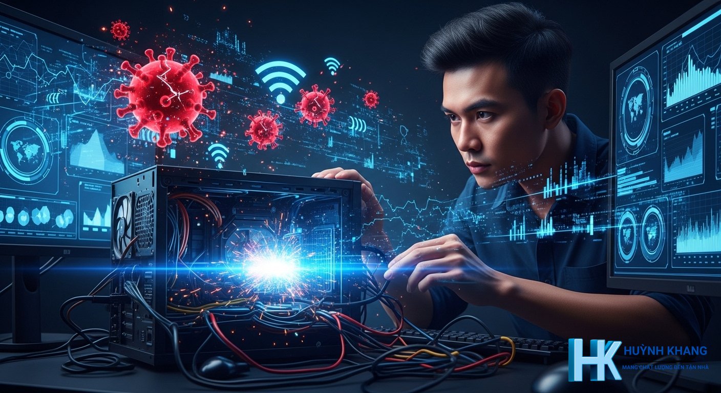 Sửa máy tính tận nơi: Toàn tập quy trình & các lỗi thường gặp 2026 12 Lỗi thường gặp Huỳnh Khang xử lý